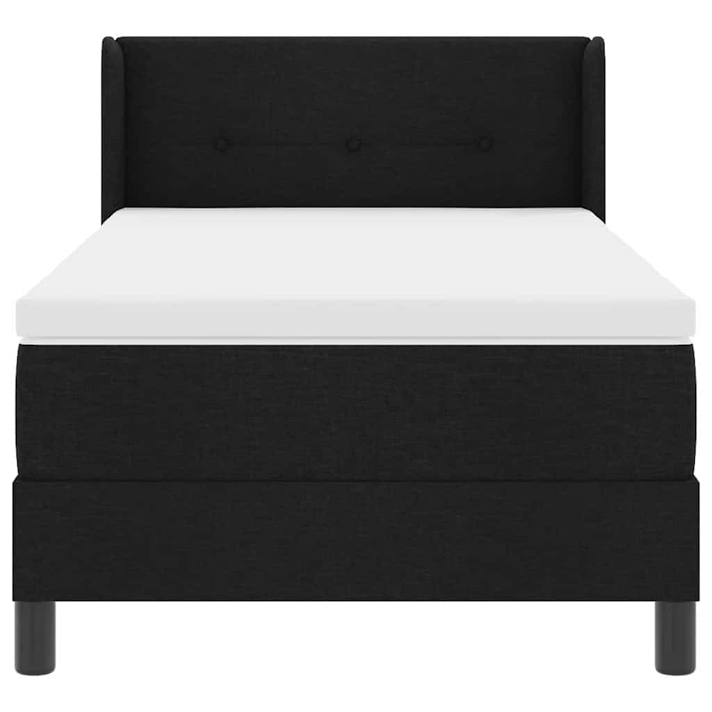 Krevet s opruga kutije s uzglavljem Crna 200 x 90 cm tkanina