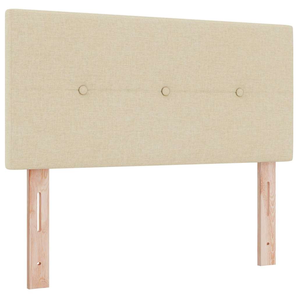 Krevet s opruga kutije s jastukom Krema 200 x 90 cm tkanina