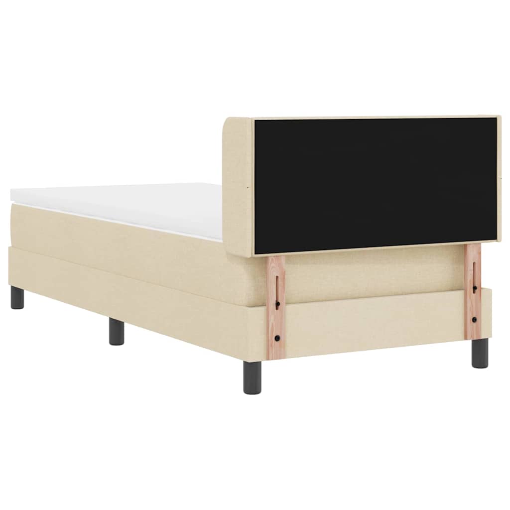 Krevet s opruga kutije s jastukom Krema 200 x 90 cm tkanina