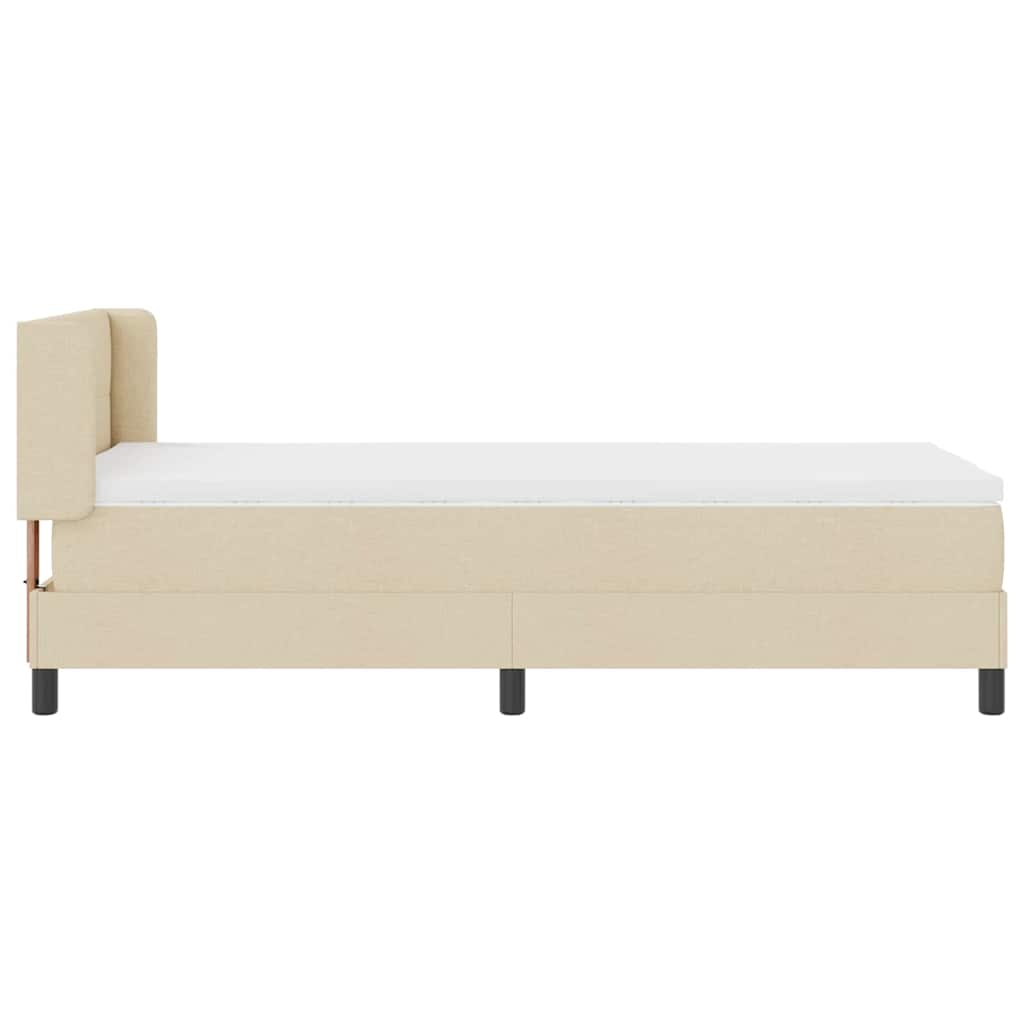 Krevet s opruga kutije s jastukom Krema 200 x 90 cm tkanina