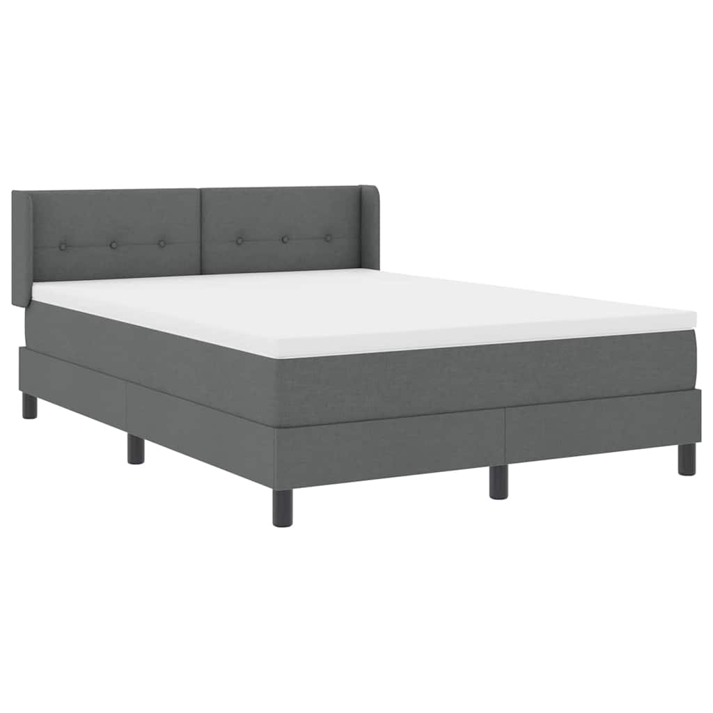 Krevet s opruga kutije Tamno siva 200 x 140 cm tkanina