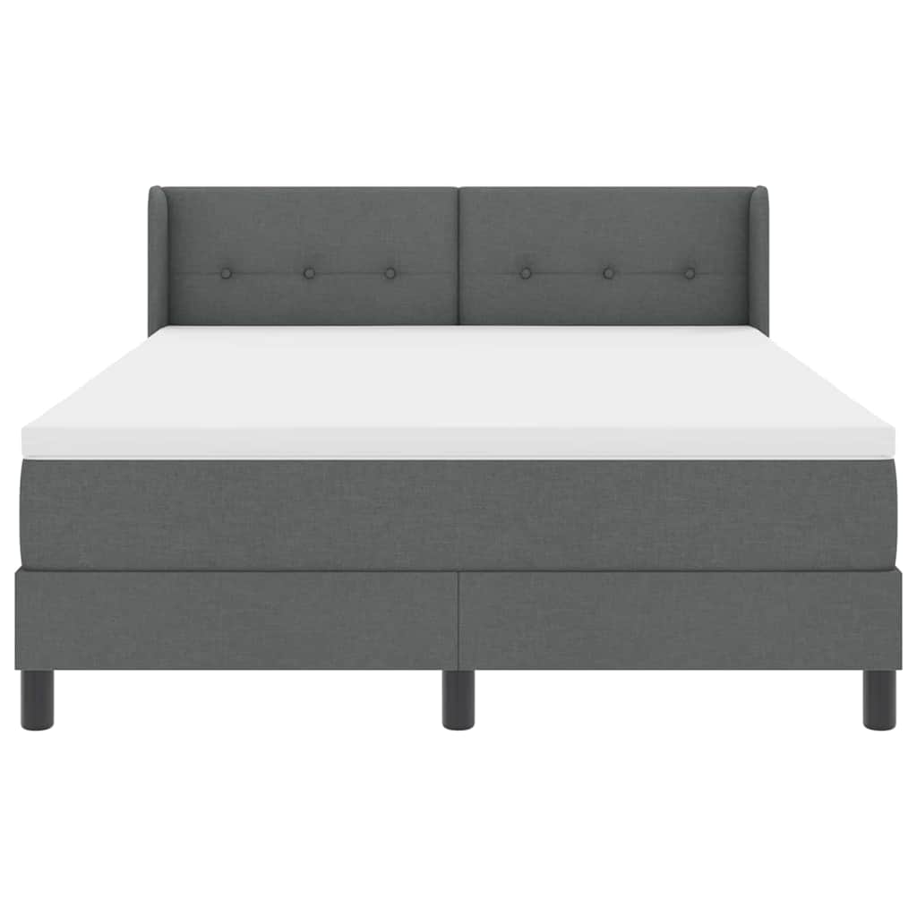 Krevet s opruga kutije Tamno siva 200 x 140 cm tkanina