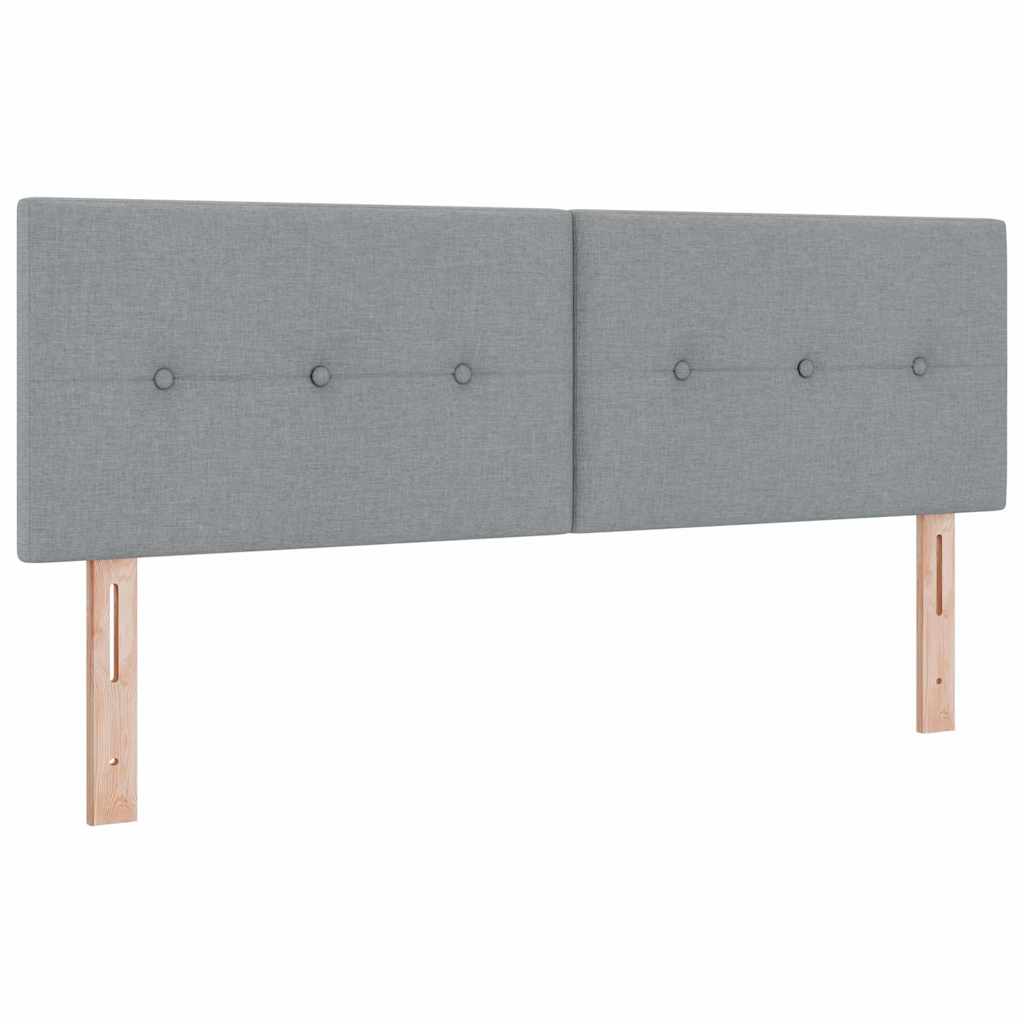 Krevet s opruga kutije Svijetlo siva 200 x 160 cm tkanina