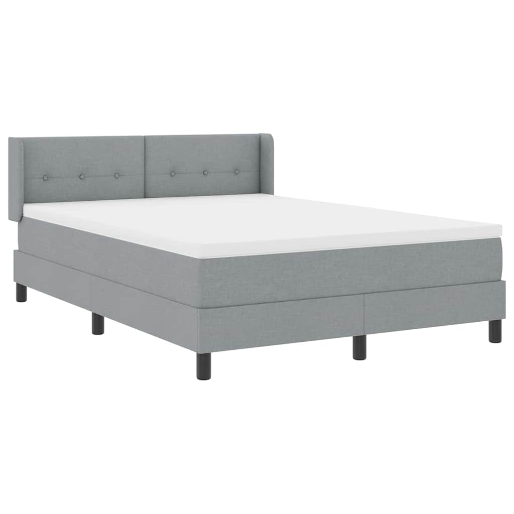 Krevet s opruga kutije Svijetlo siva 200 x 160 cm tkanina