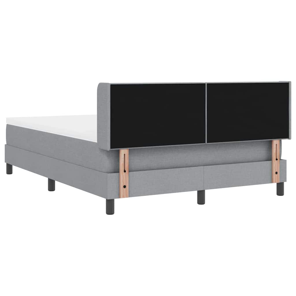 Krevet s opruga kutije Svijetlo siva 200 x 160 cm tkanina