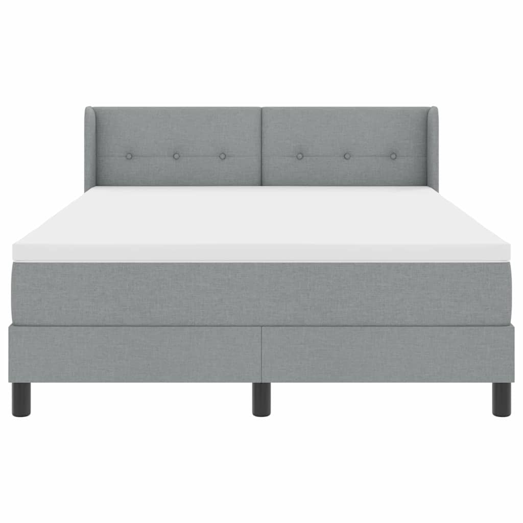 Krevet s opruga kutije Svijetlo siva 200 x 160 cm tkanina