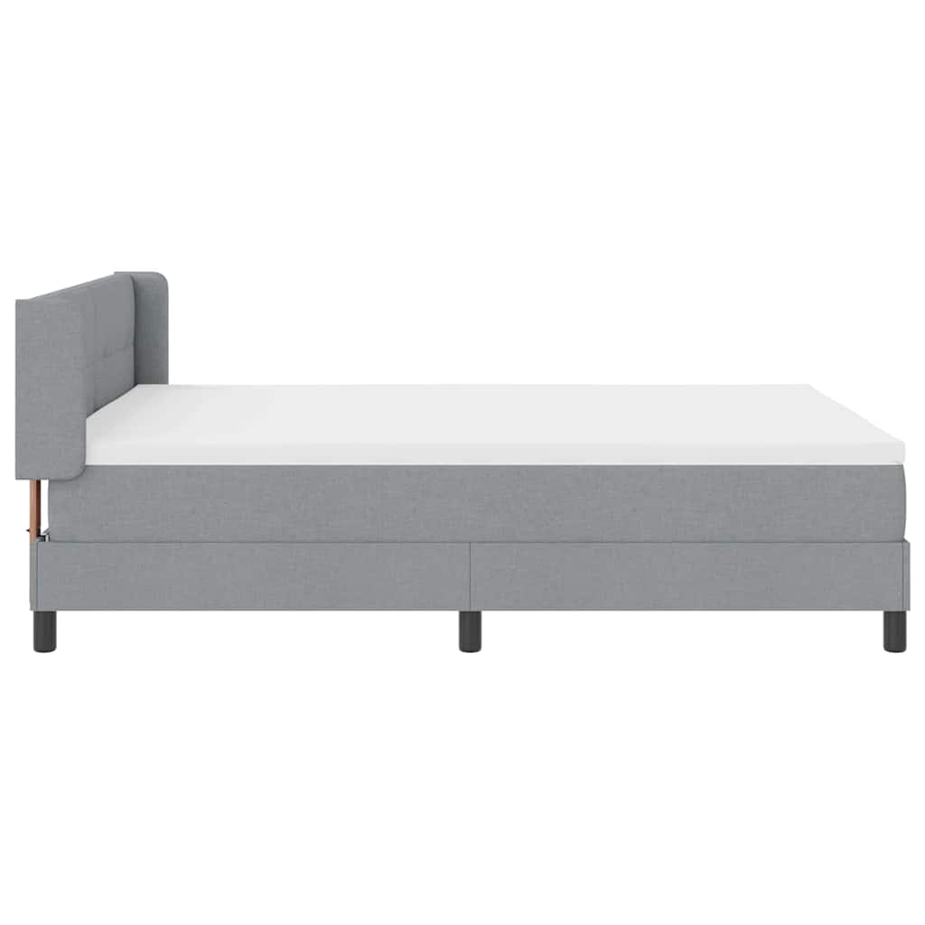 Krevet s opruga kutije Svijetlo siva 200 x 160 cm tkanina