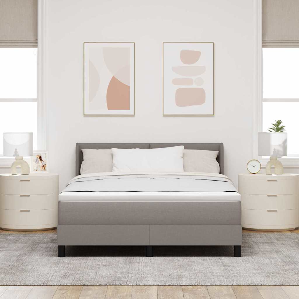 Krevet s opruga kutije Sivo-smeđa 200 x 160 cm tkanina