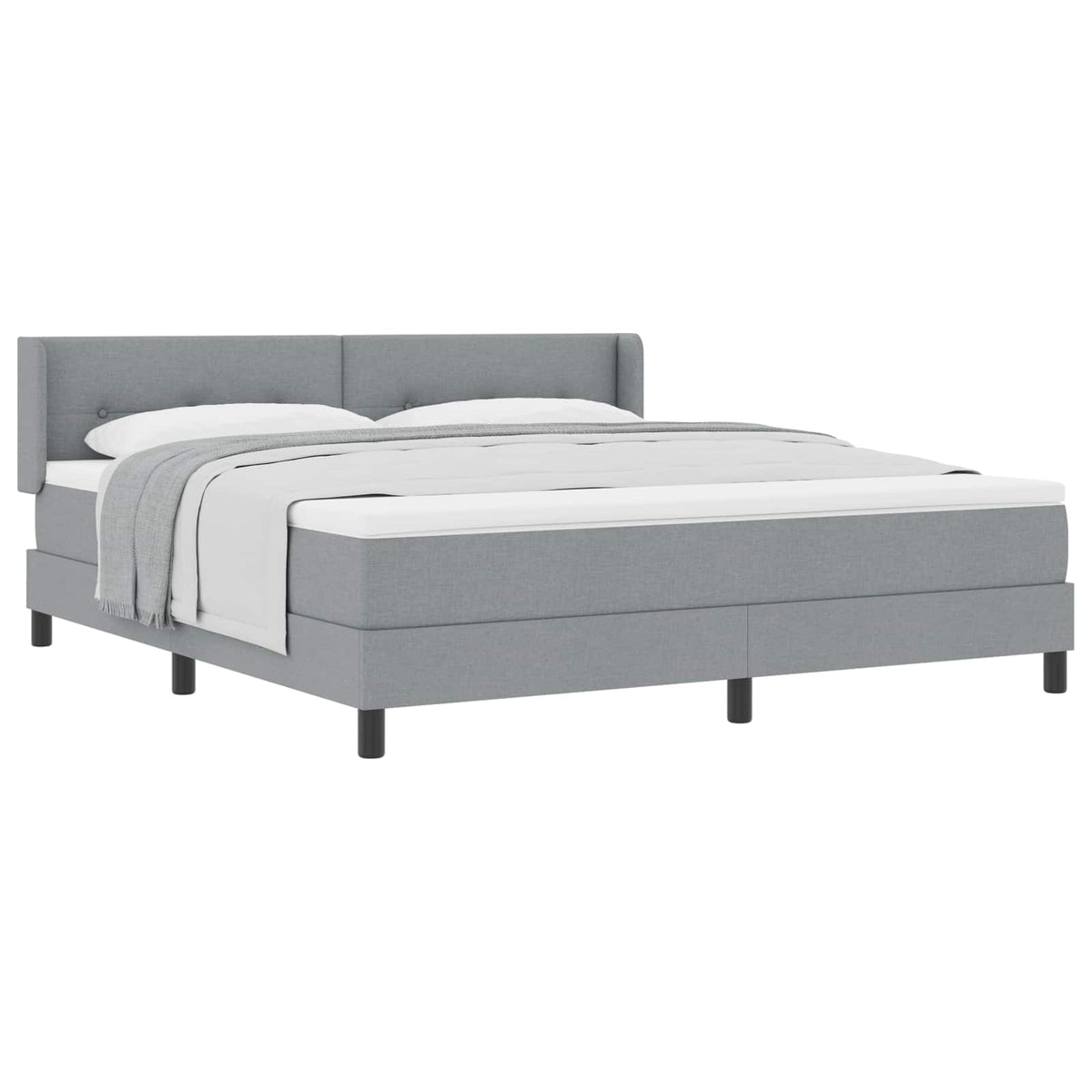 Krevet s opruga kutije Svijetlo siva 200 x 180 cm tkanina
