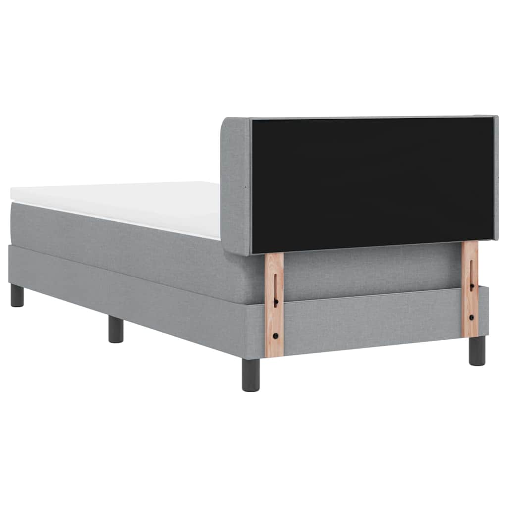 Krevet s opruga kutije Svijetlo siva 200 x 90 cm tkanina
