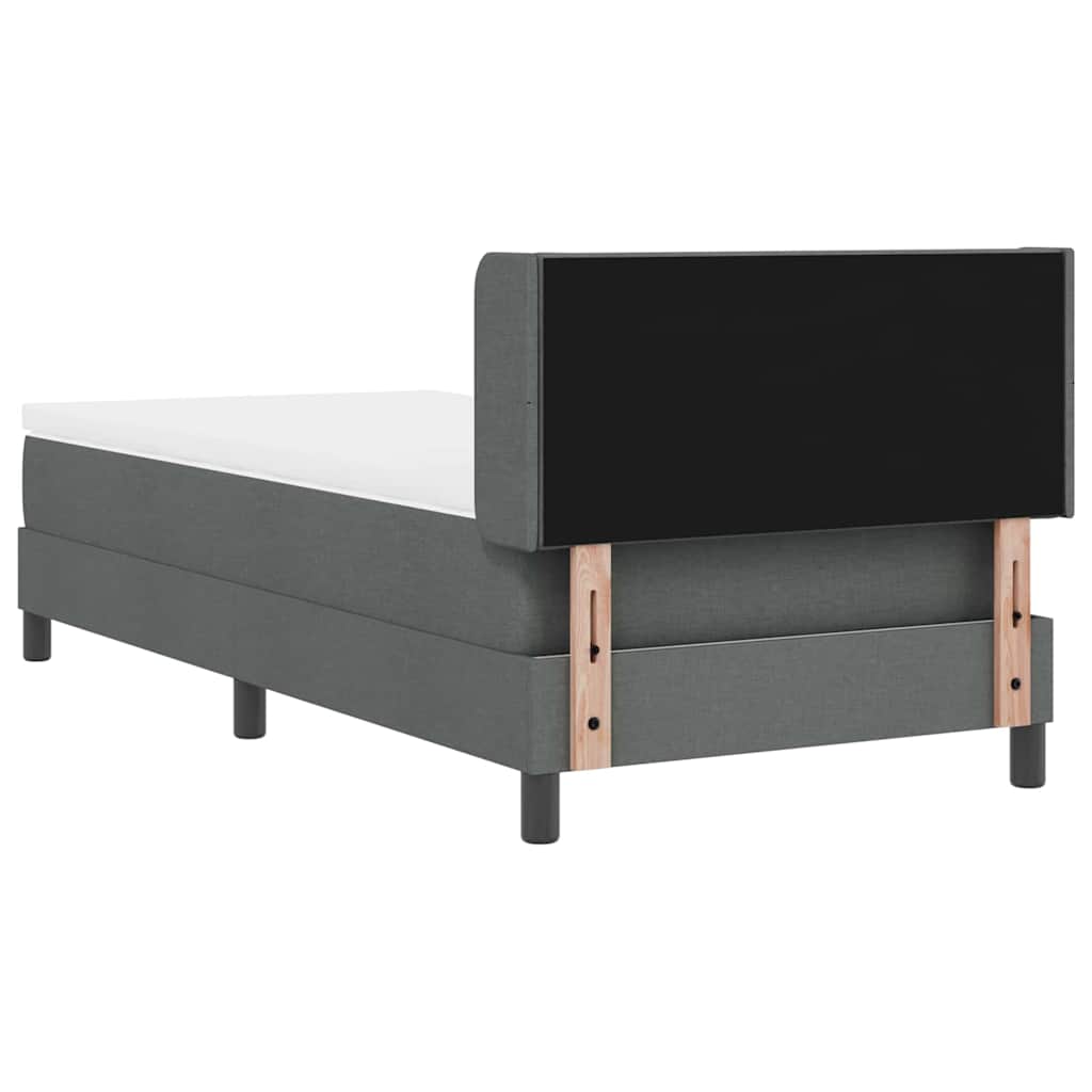 Krevet s opruga kutije Tamno siva 200 x 90 cm tkanina