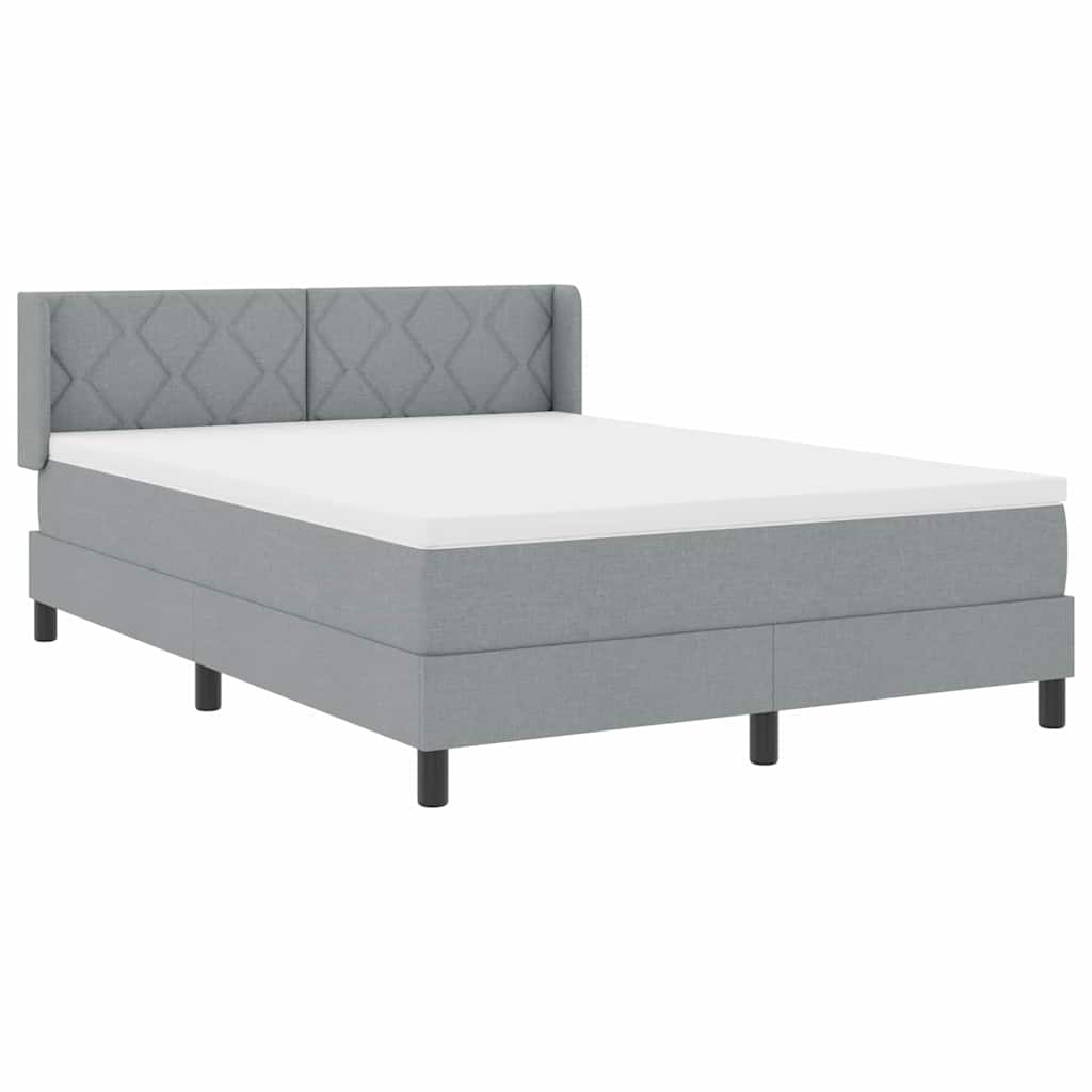 Krevet s opruga kutije Svijetlo siva 200 x 160 cm tkanina