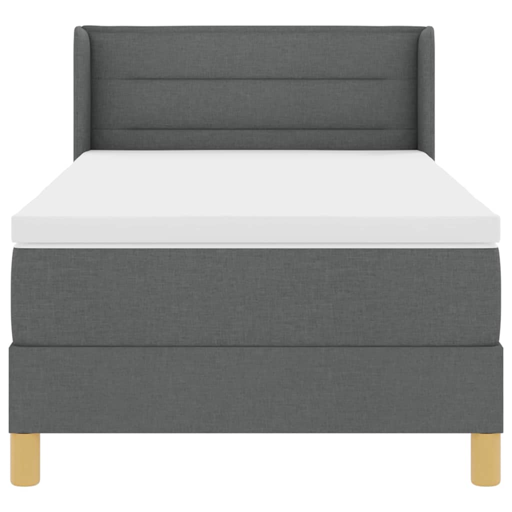 Krevet s opruga kutije Tamno siva 200 x 80 cm tkanina