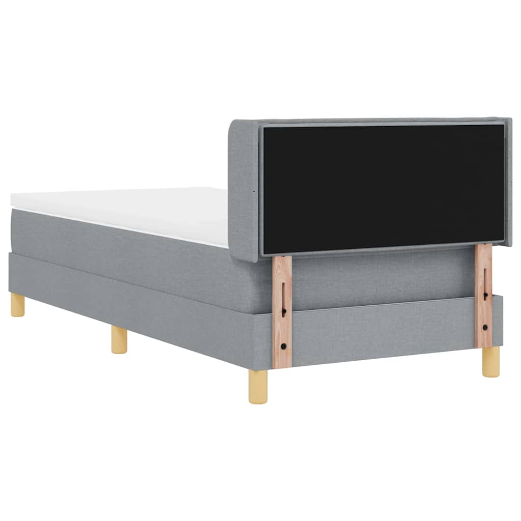 Krevet s opruga kutije Svijetlo siva 190 x 90 cm tkanina