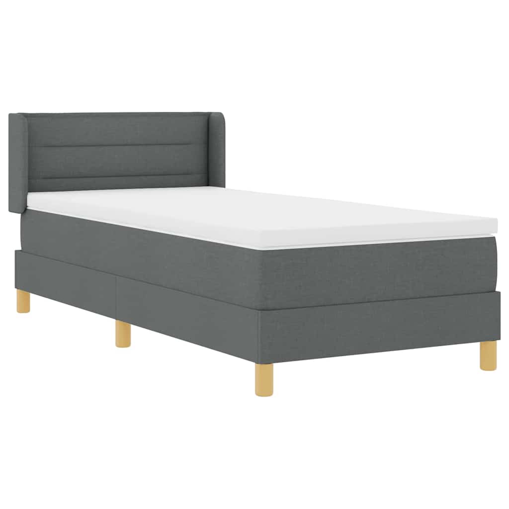 Krevet s opruga kutije Tamno siva 200 x 90 cm tkanina