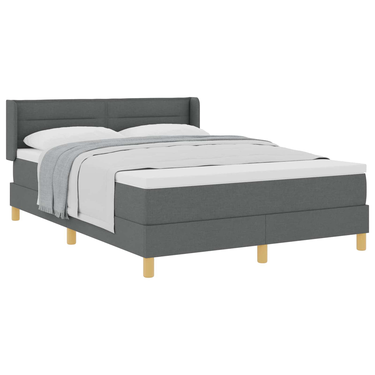 Krevet s opruga kutije Tamno siva 200 x 140 cm tkanina