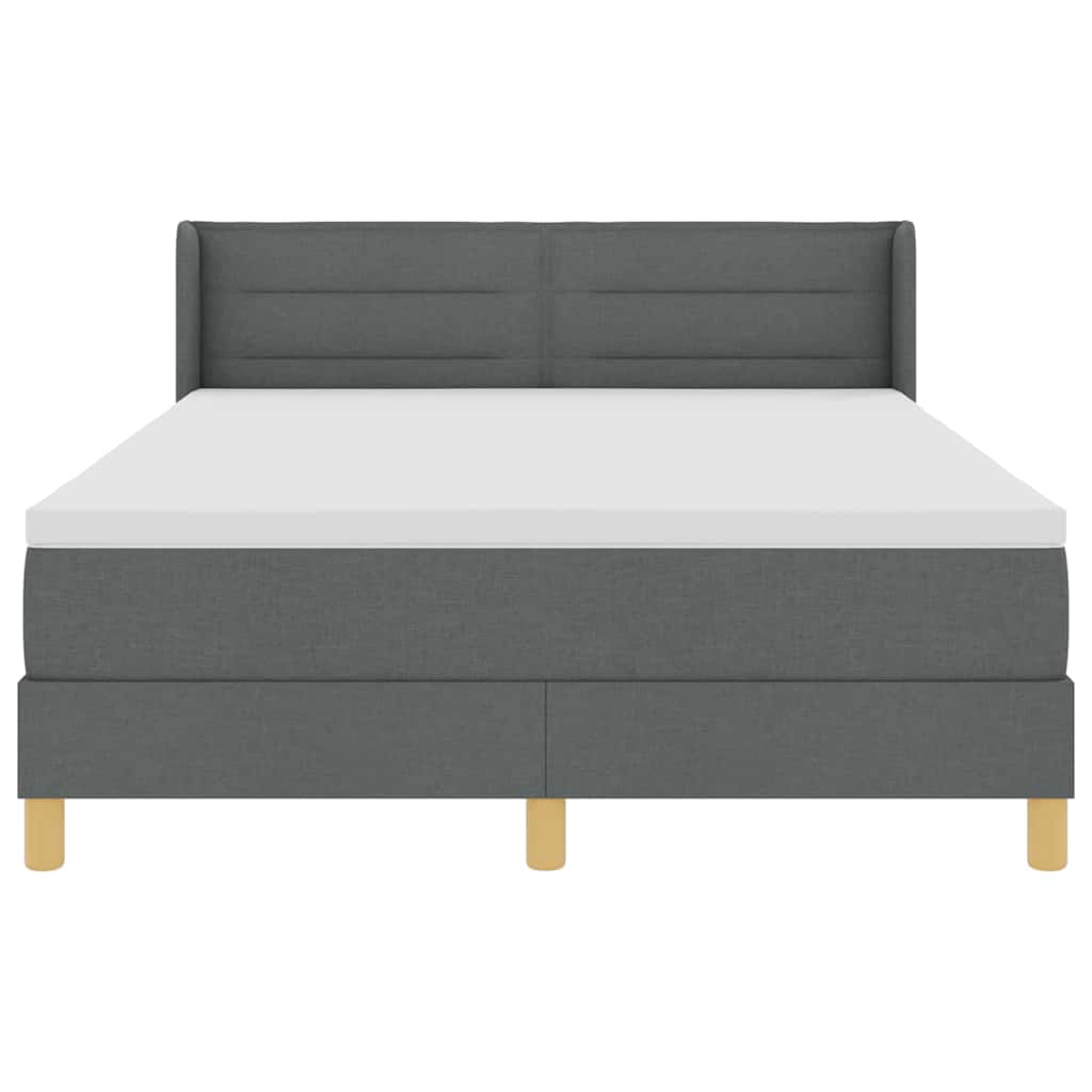 Krevet s opruga kutije Tamno siva 200 x 140 cm tkanina