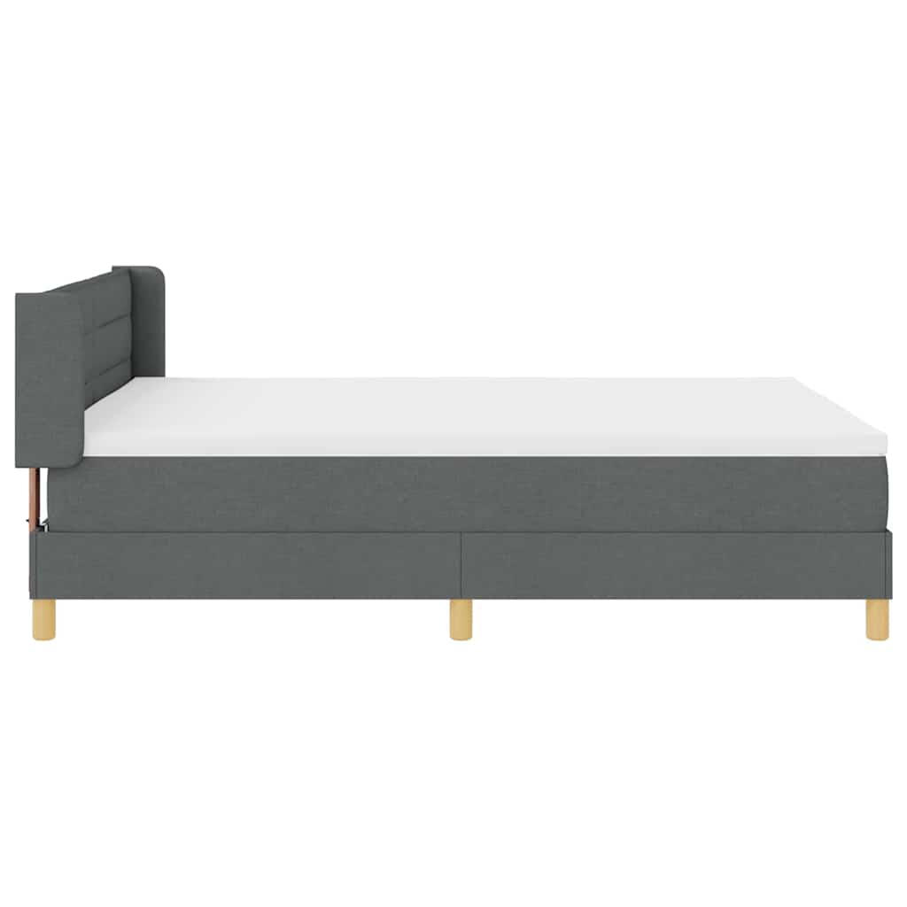 Krevet s opruga kutije Tamno siva 200 x 140 cm tkanina