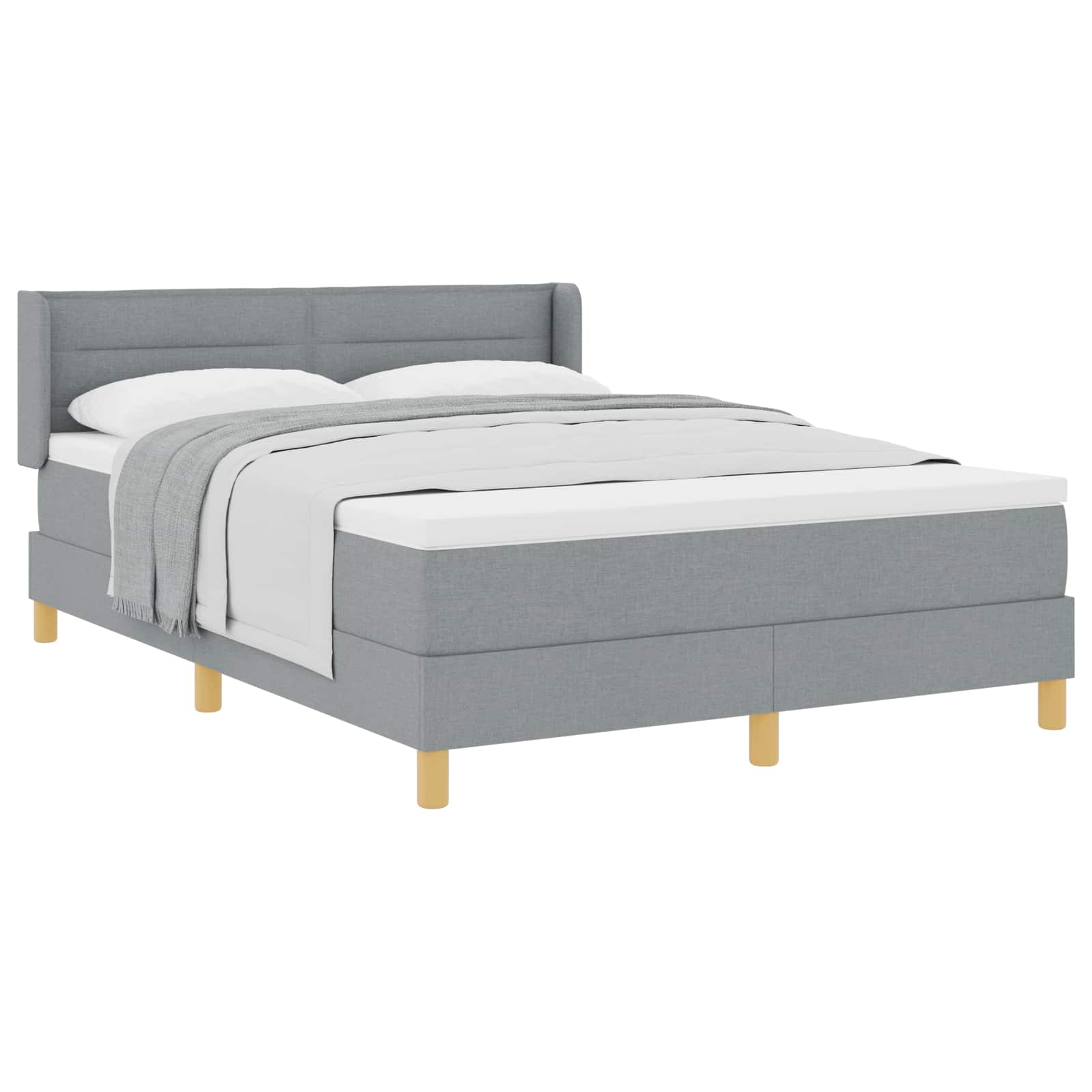 Krevet s opruga kutije Svijetlo siva 200 x 160 cm tkanina