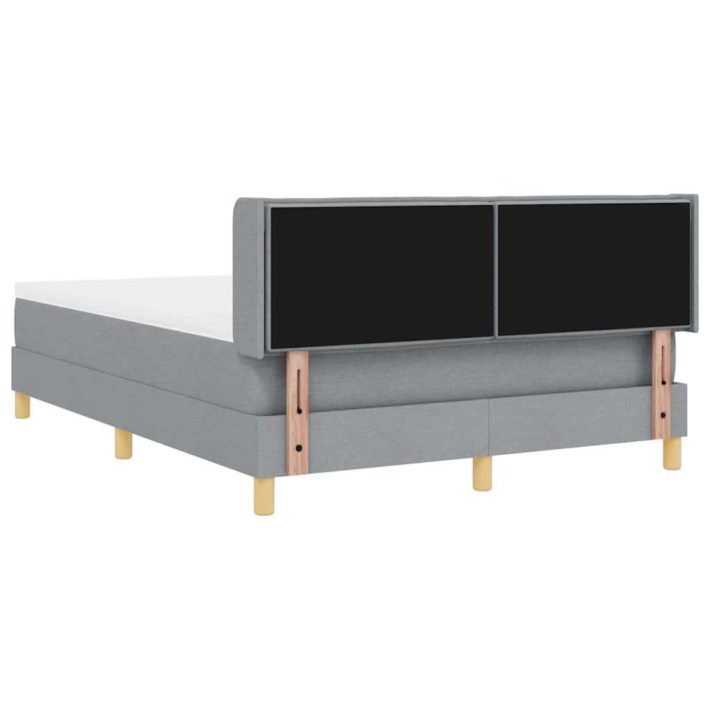 Krevet s opruga kutije Svijetlo siva 200 x 160 cm tkanina