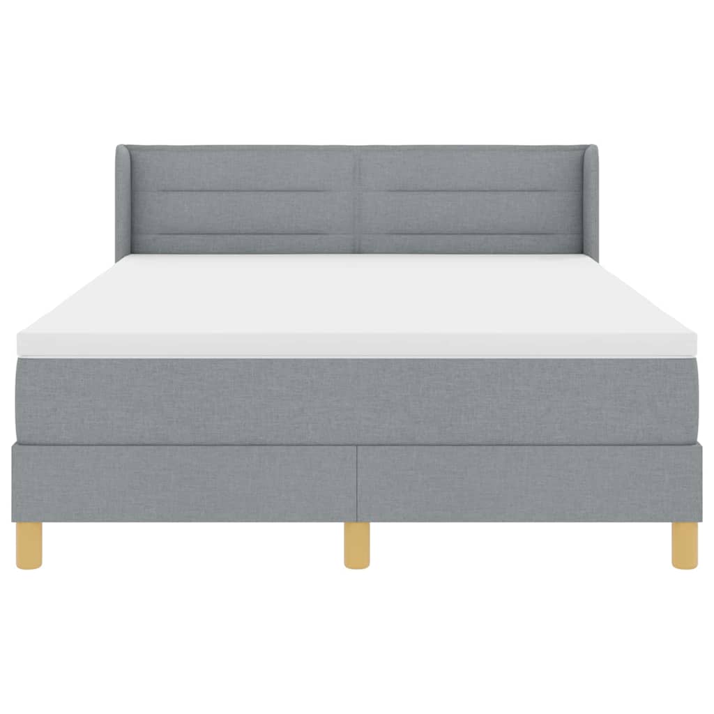 Krevet s opruga kutije Svijetlo siva 200 x 160 cm tkanina
