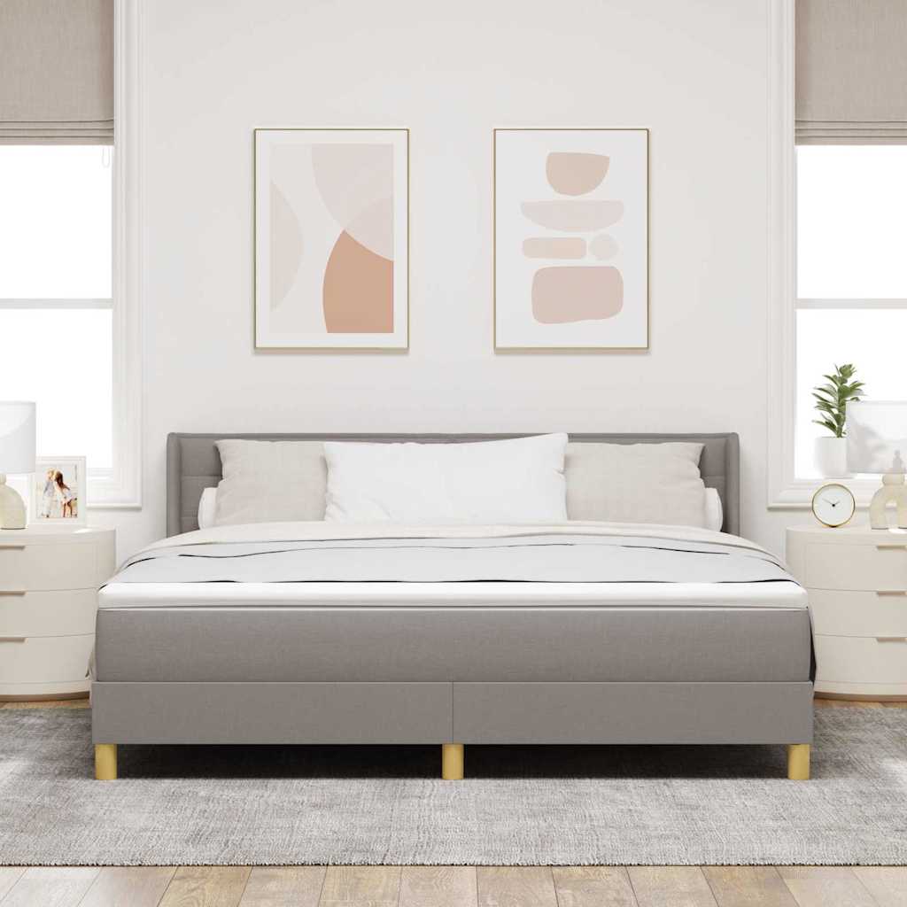 Krevet s opruga kutije Sivo-smeđa 200 x 180 cm tkanina