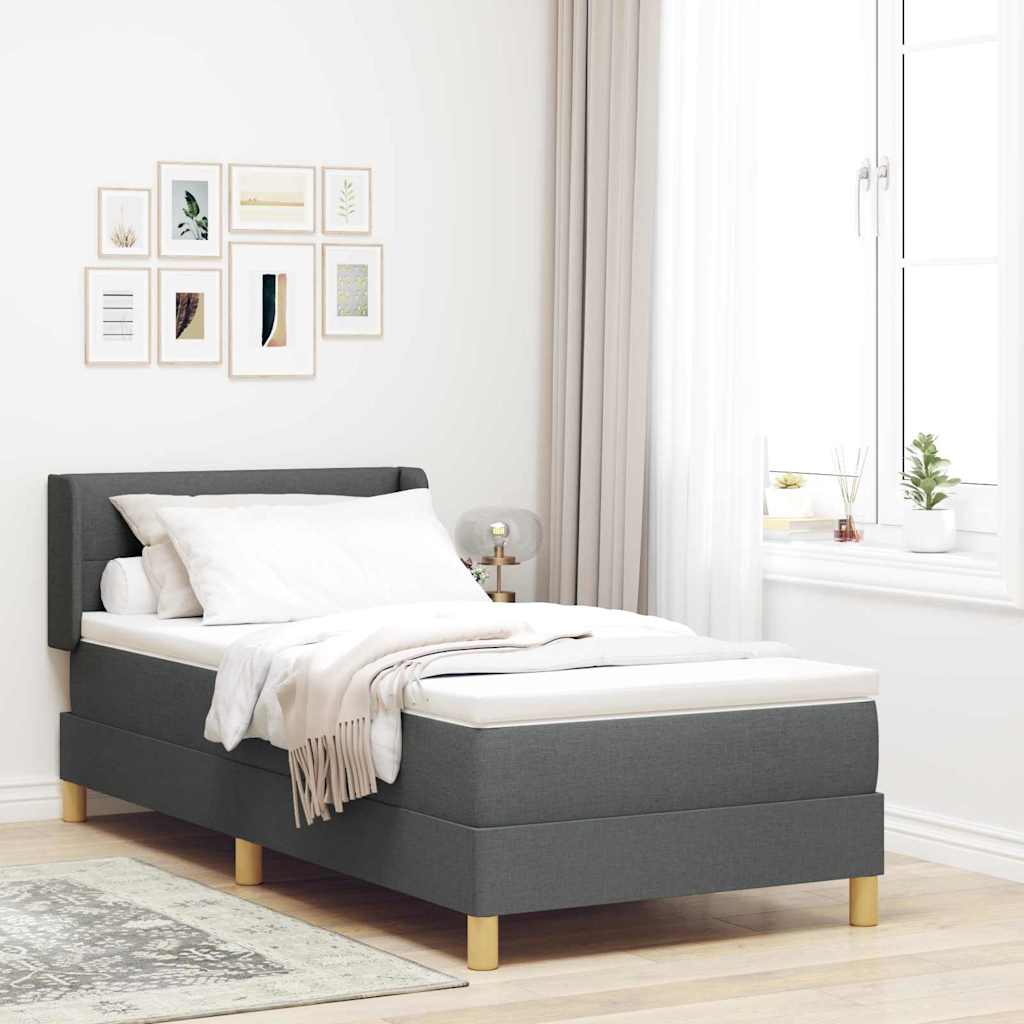 Krevet s opruga kutije Tamno siva 200 x 80 cm tkanina