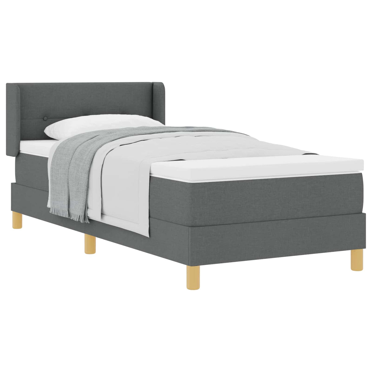 Krevet s opruga kutije Tamno siva 200 x 80 cm tkanina