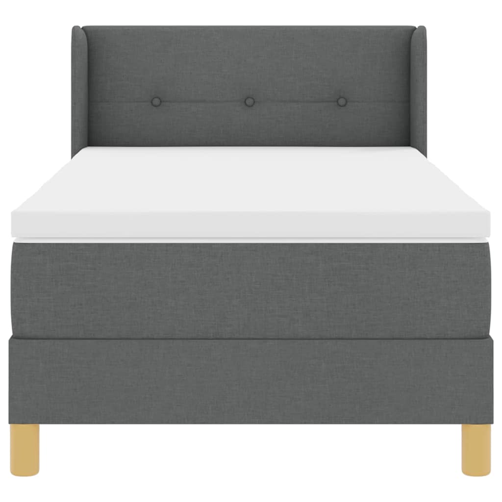 Krevet s opruga kutije Tamno siva 200 x 80 cm tkanina