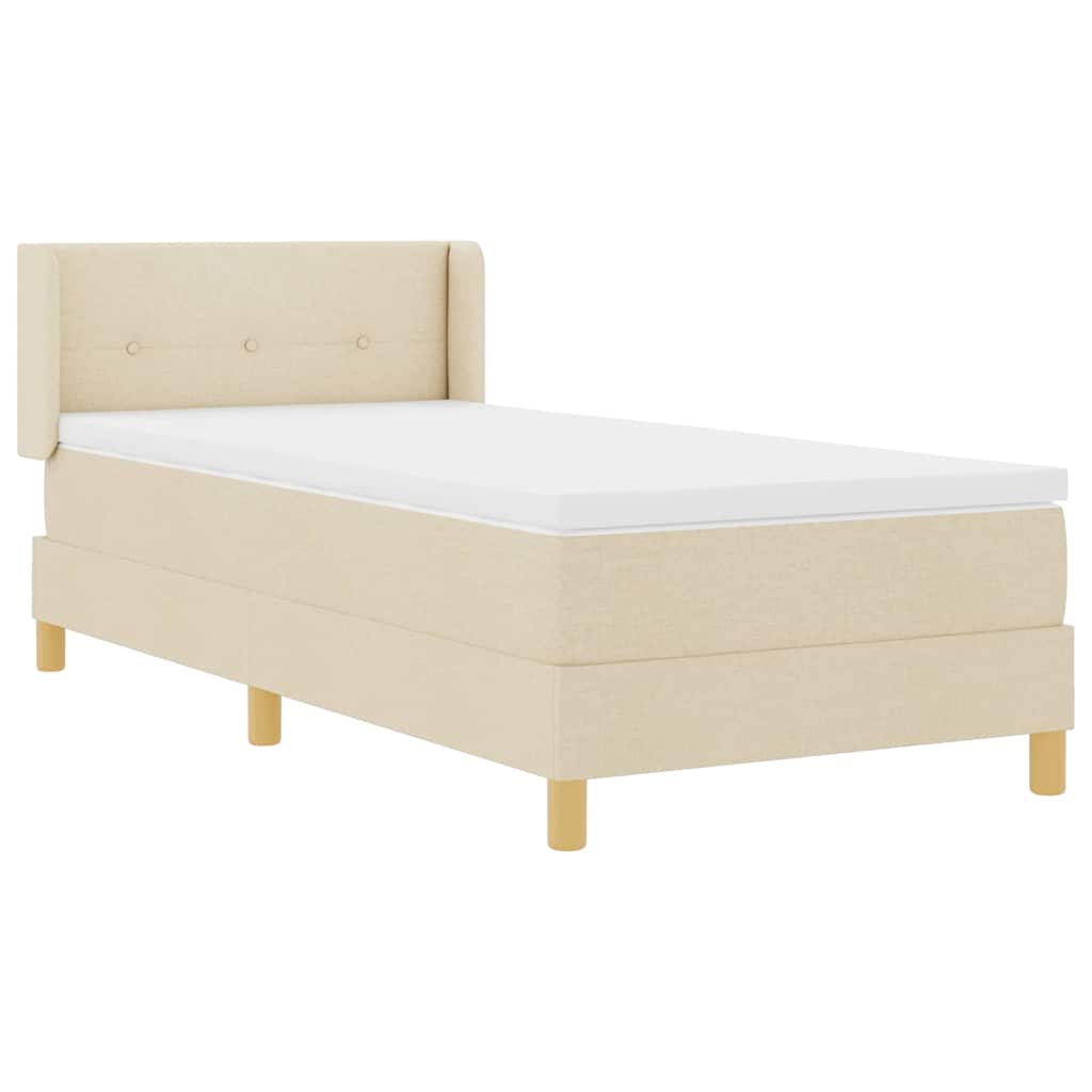 Krevet s opruga kutije s uzglavljem Krema 200 x 80 cm tkanina