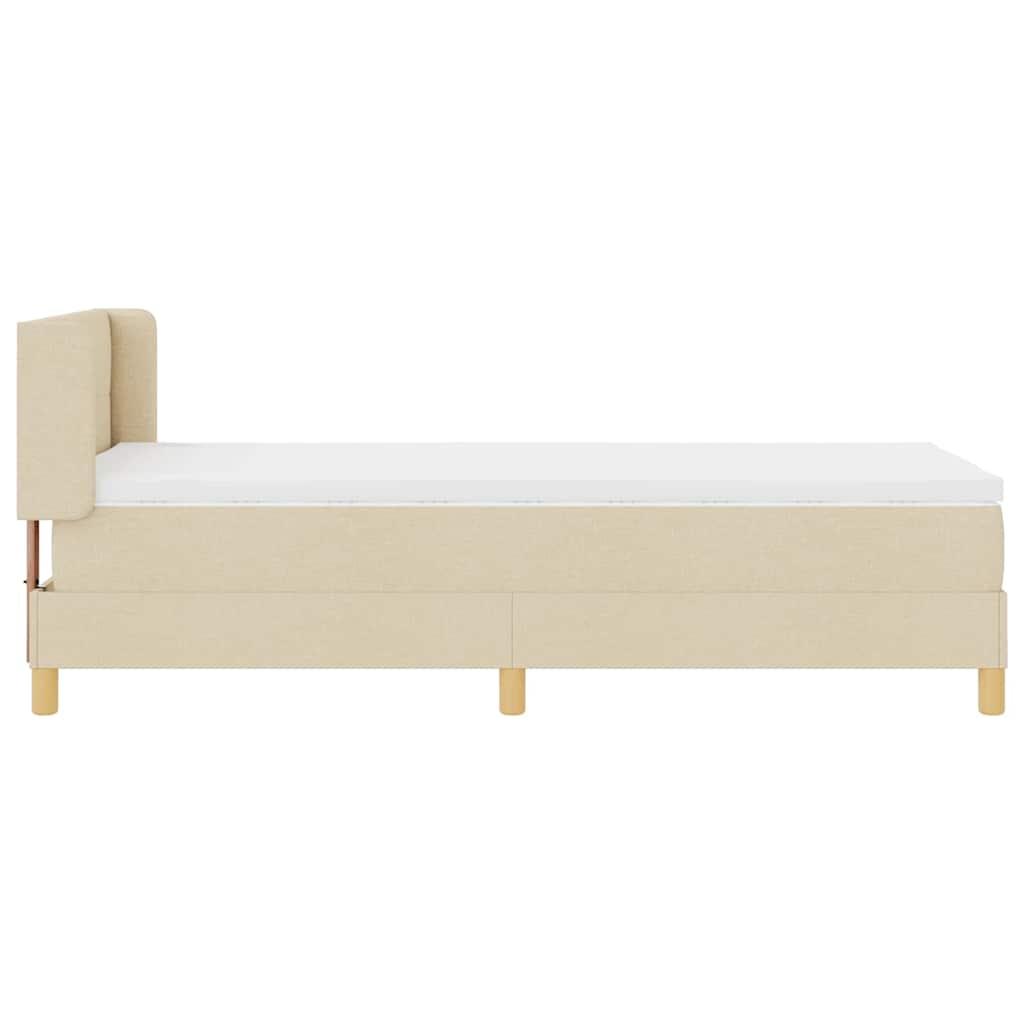 Krevet s opruga kutije s uzglavljem Krema 200 x 80 cm tkanina