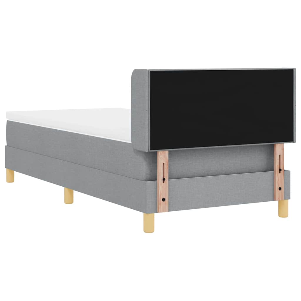 Krevet s opruga kutije Svijetlo siva 200 x 90 cm tkanina