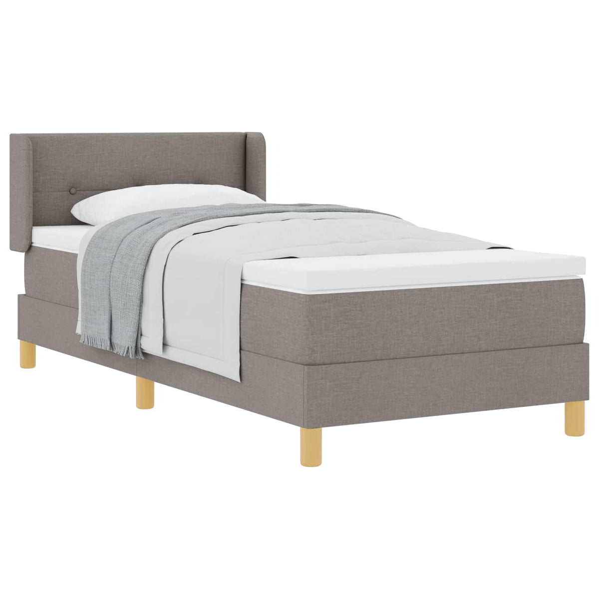 Krevet s opruga kutije Sivo-smeđa 200 x 90 cm tkanina