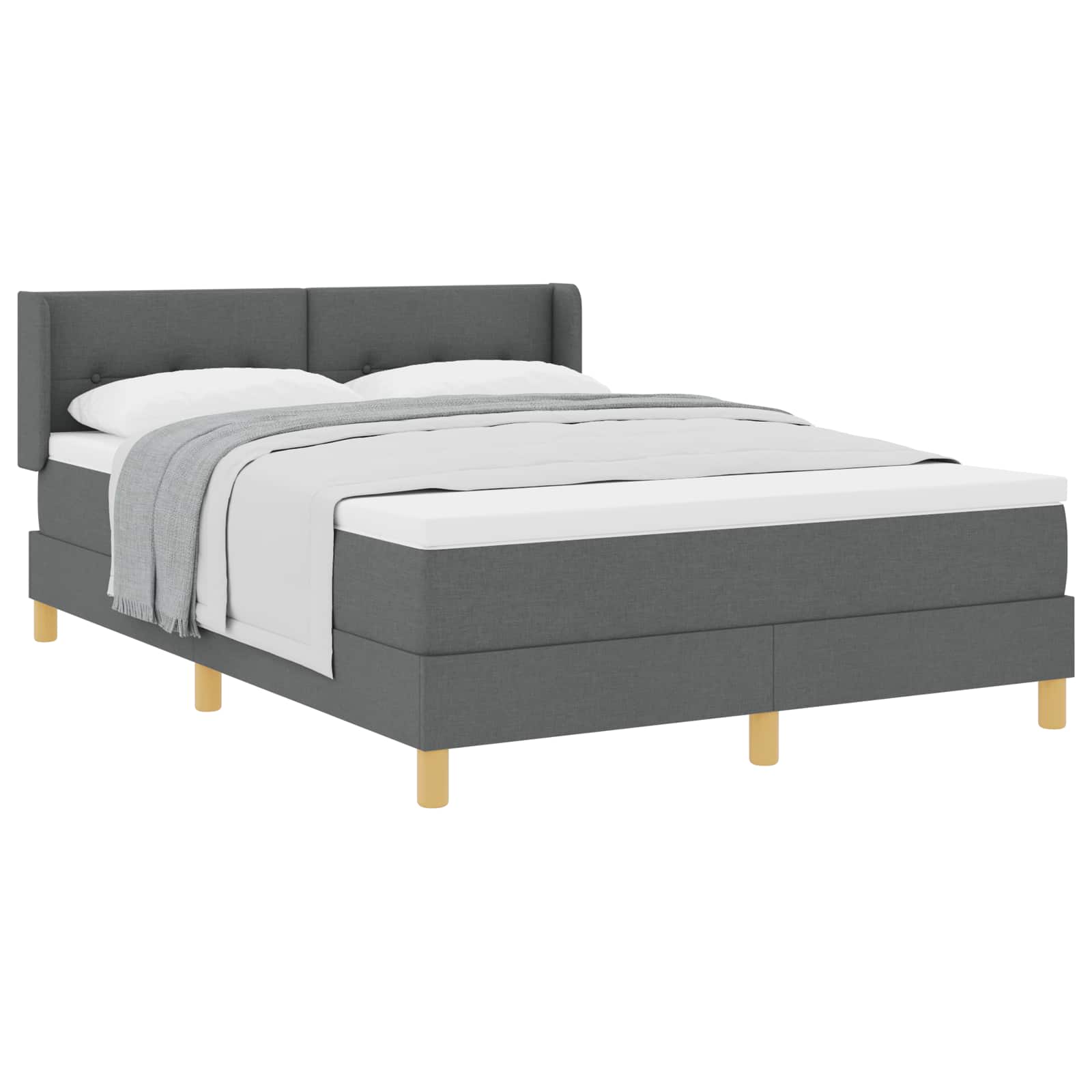 Krevet s opruga kutije Tamno siva 200 x 140 cm tkanina