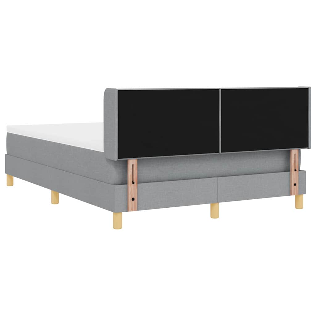 Krevet s opruga kutije Svijetlo siva 200 x 160 cm tkanina