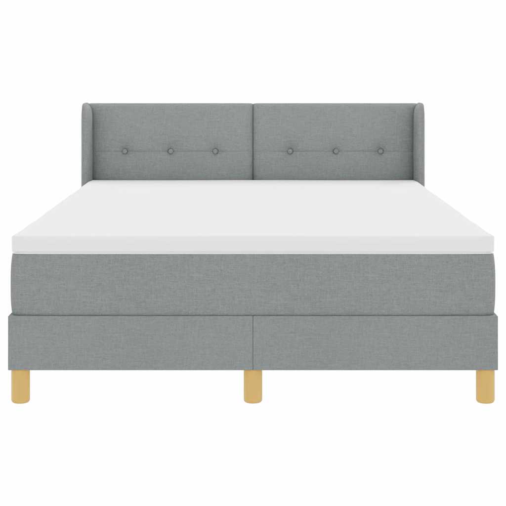 Krevet s opruga kutije Svijetlo siva 200 x 160 cm tkanina