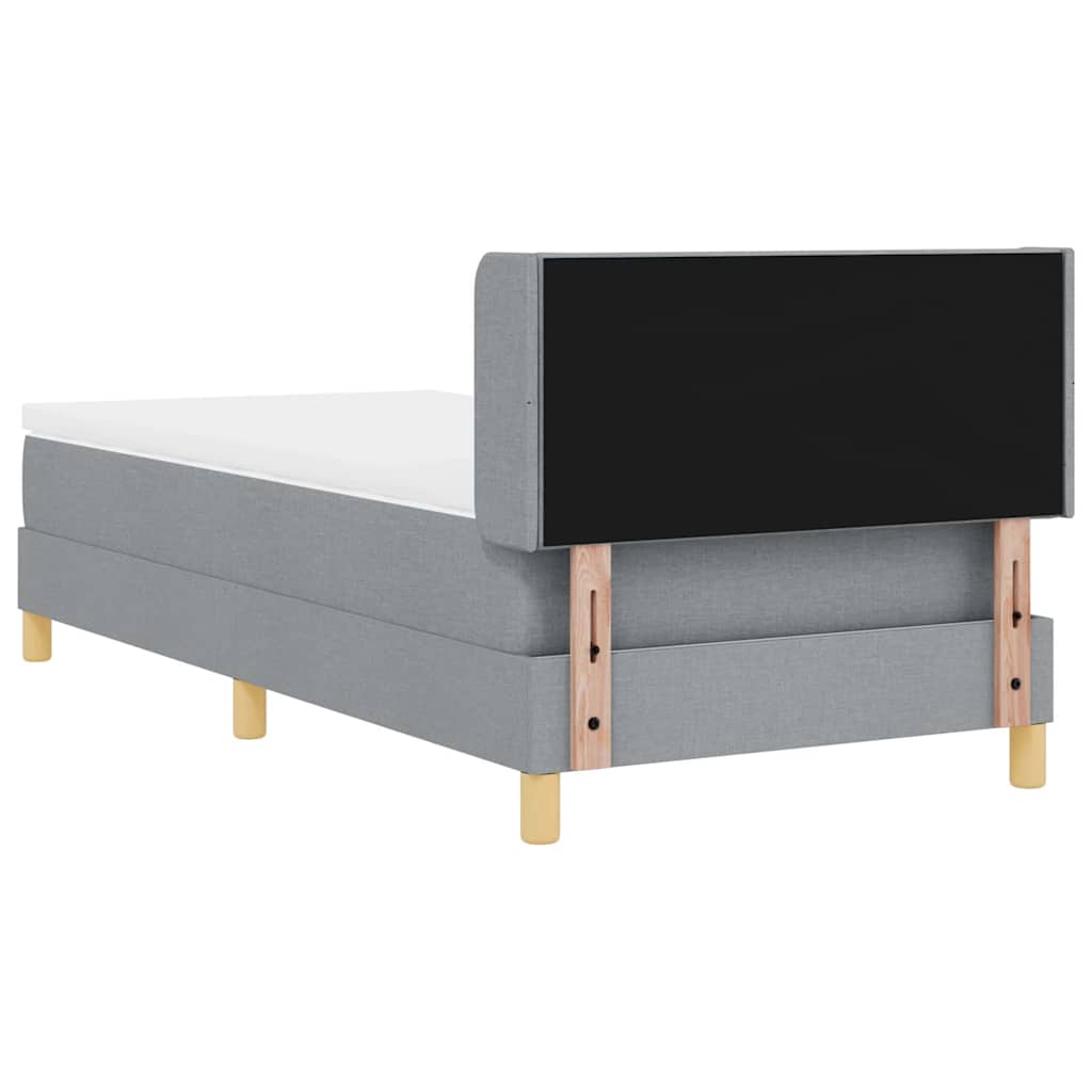 Krevet s opruga kutije Svijetlo siva 200 x 90 cm tkanina