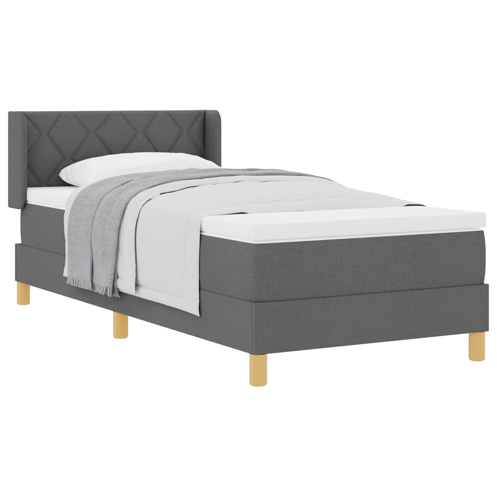 Krevet s opruga kutije Tamno siva 200 x 100 cm tkanina