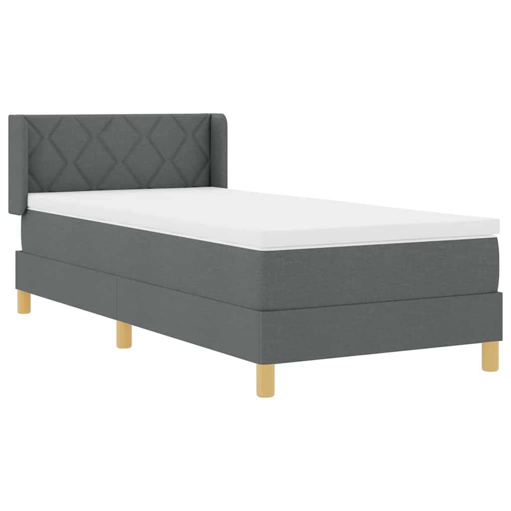 Krevet s opruga kutije Tamno siva 200 x 100 cm tkanina