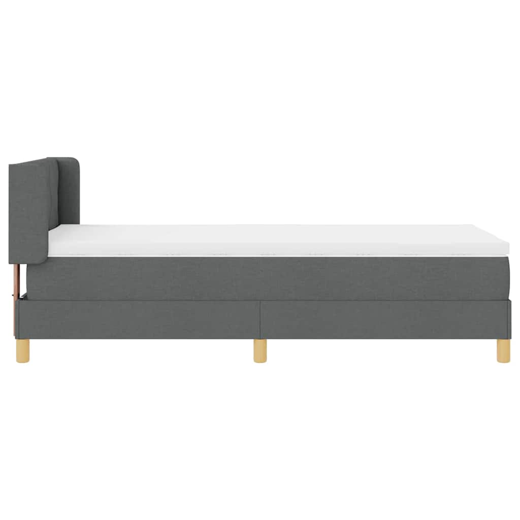 Krevet s opruga kutije Tamno siva 200 x 100 cm tkanina