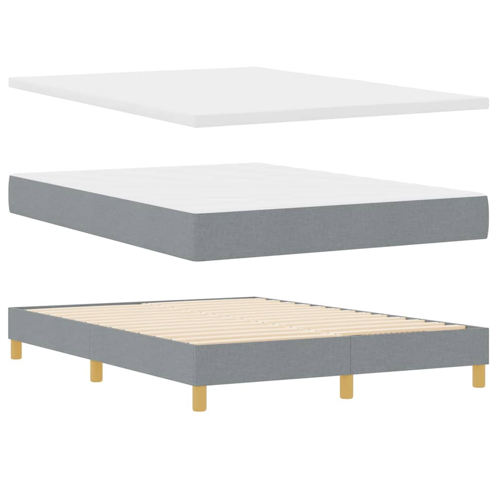 Krevet s opruga kutije Svijetlo siva 200 x 160 cm tkanina