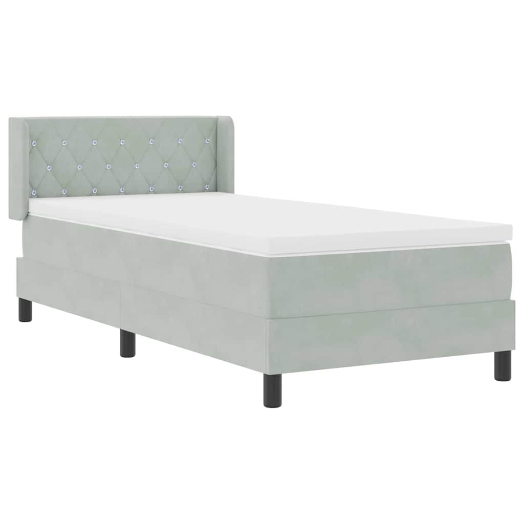 Krevet s opruga kutije Svijetlo siva 200 x 100 cm Baršun
