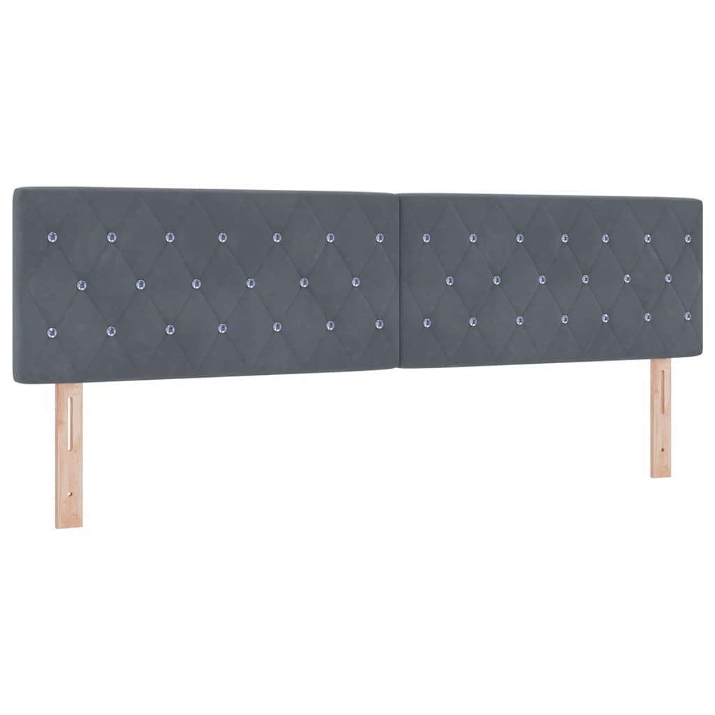 Krevet s opruga kutije Tamno siva 200 x 180 cm Baršun