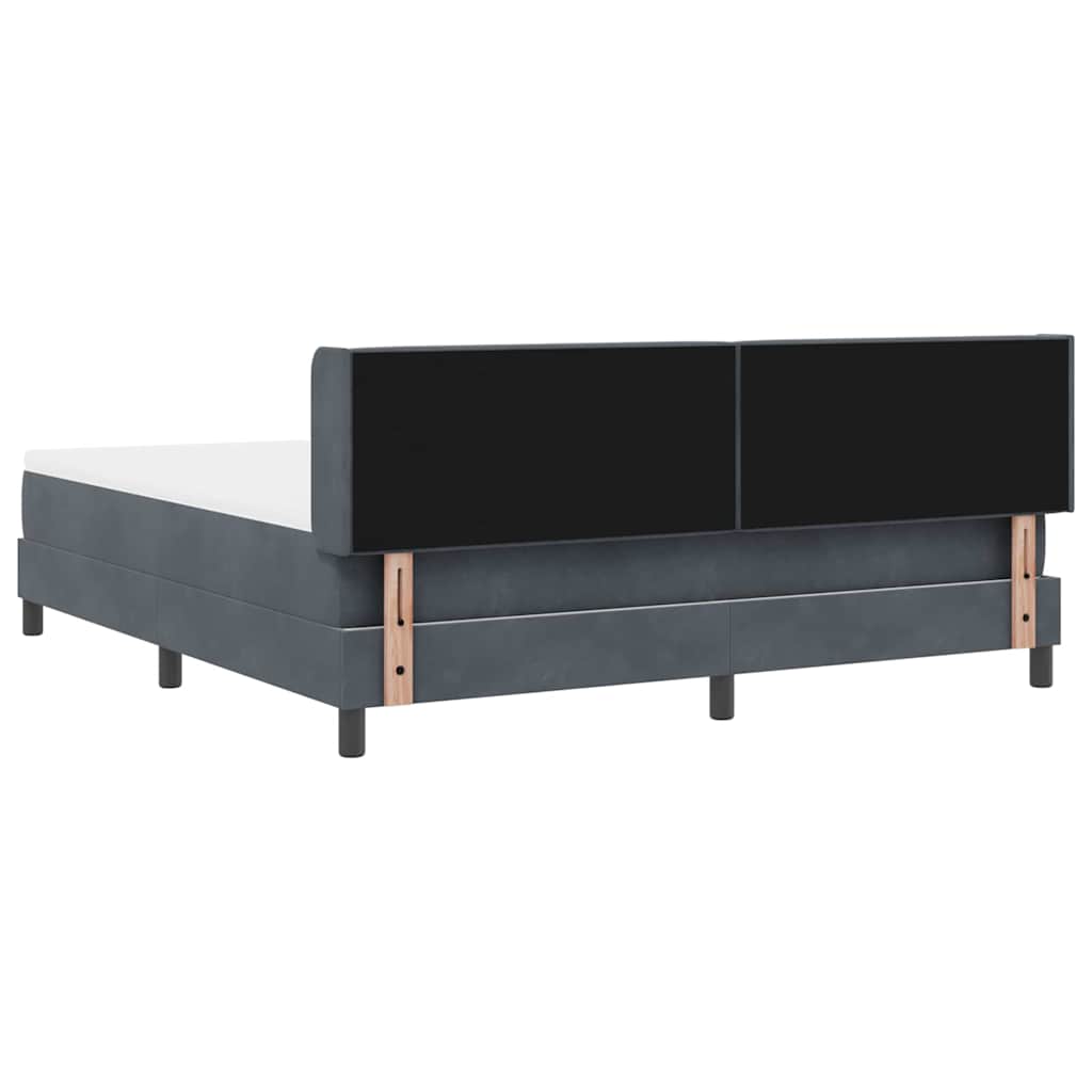 Krevet s opruga kutije Tamno siva 200 x 180 cm Baršun