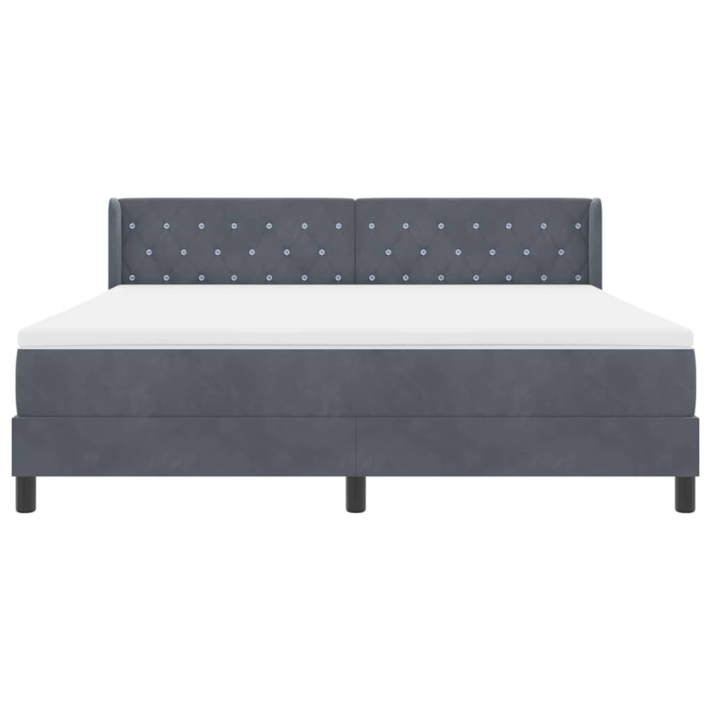 Krevet s opruga kutije Tamno siva 200 x 180 cm Baršun