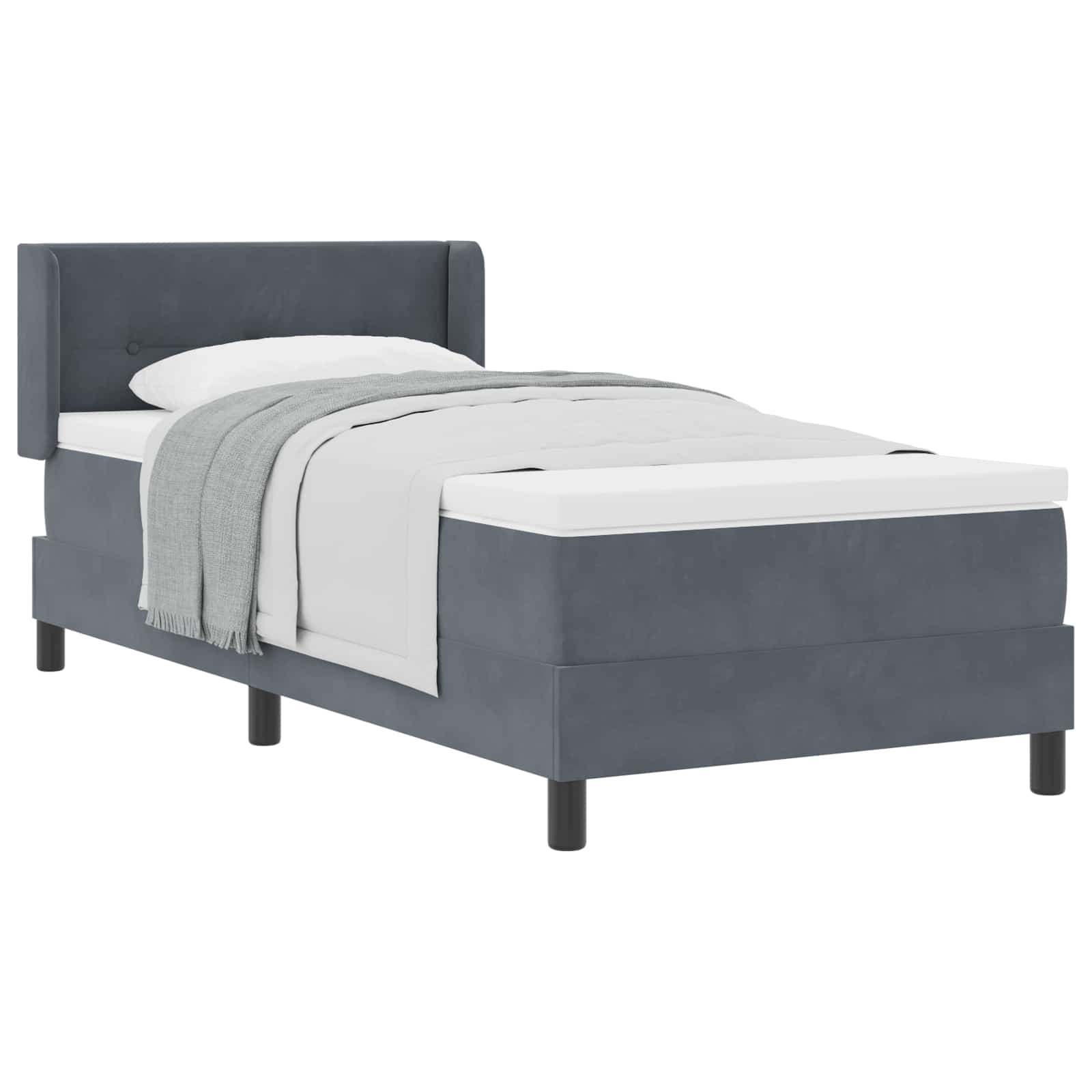 Krevet s opruga kutije Tamno siva 200 x 80 cm Baršun
