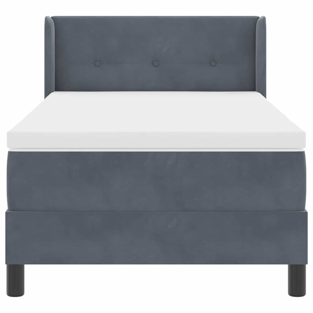 Krevet s opruga kutije Tamno siva 200 x 80 cm Baršun