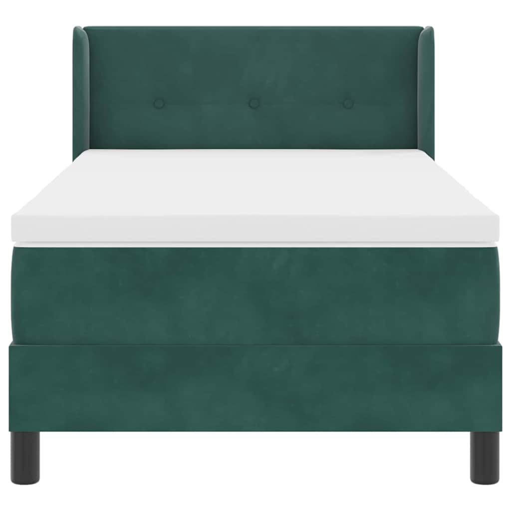 Krevet s opruga kutije Tamnozelena 200 x 80 cm Baršun