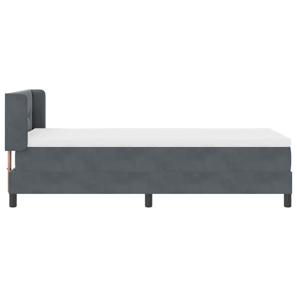 Krevet s opruga kutije Tamno siva 200 x 90 cm Baršun