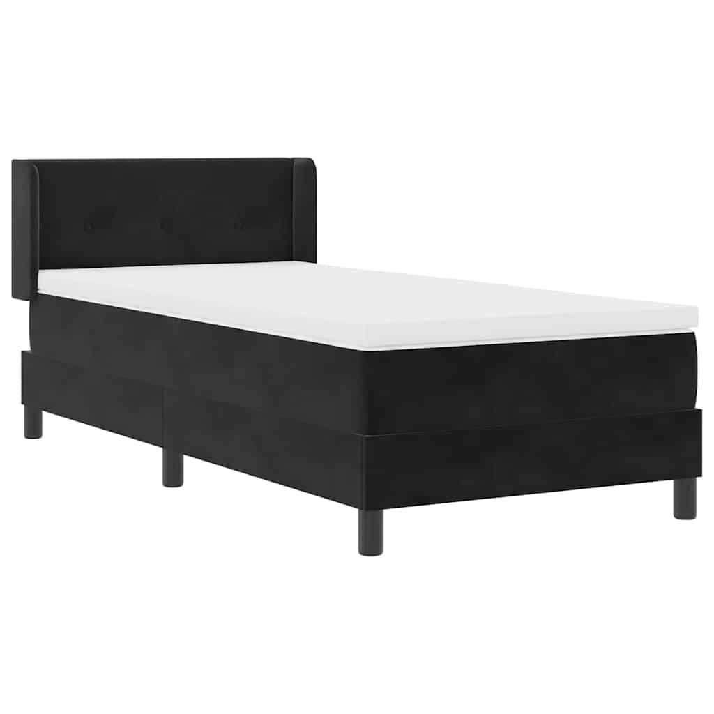Krevet s opruga kutije s uzglavljem Crna 200 x 100 cm Baršun